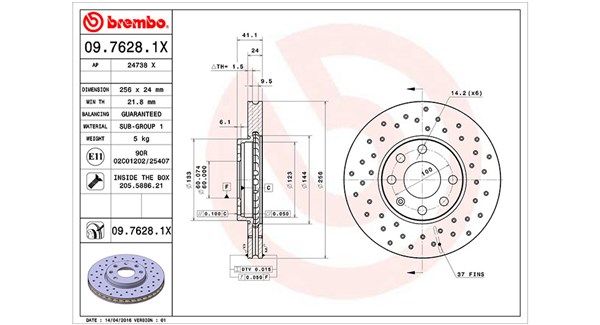 MAGNETI MARELLI Тормозной диск 360406038702